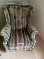 Heren fauteuil streep, stof bekleed, Huis en Inrichting, Fauteuils, Ophalen, Gebruikt, 75 tot 100 cm, Stof