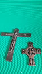 2 Antieke Bronzen Kruizen, Ophalen of Verzenden