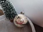 Vintage kerstbal met rozen en blaadjes 489, *, Gebruikt, *, Ophalen of Verzenden