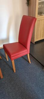 Eetkamerstoelen rood leer, Huis en Inrichting, Ophalen, Zo goed als nieuw