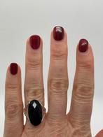 C303 Prachtige zilveren ring gefacceteerde onyx maat 17,5, Ophalen of Verzenden, X, Met edelsteen, Dame