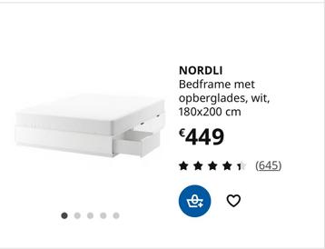 IKEA Tweepersoonsbed - Zwart - met opberglades - afbeelding 6