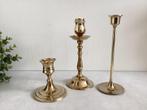 3 messing kandelaartjes, Overige materialen, Gebruikt, Ophalen of Verzenden, Kandelaar