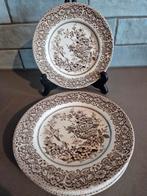 6 x Gebaksbord Staffordshire Ironstone Tuintafereel  ' 60, Ophalen of Verzenden