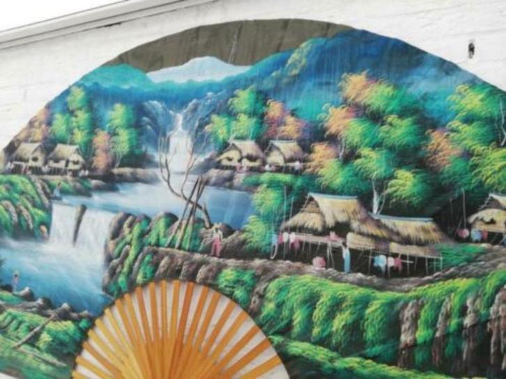 grote indische waaier vintage, Huis en Inrichting, Woonaccessoires | Wanddecoraties, Gebruikt, Ophalen