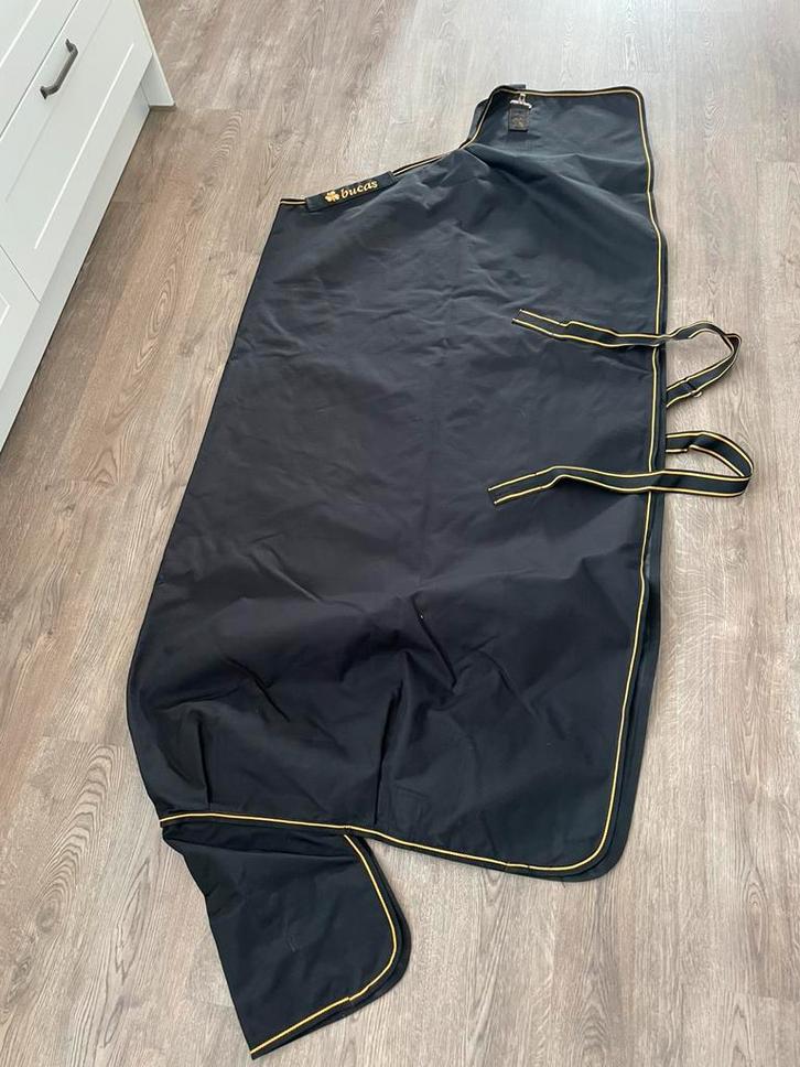 Bucas irish turnout light met hals - 50gr zwart maat 6,9, Dieren en Toebehoren, Paarden en Pony's | Dekens en Dekjes, Gebruikt