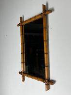 Faux bamboo spiegel antiek, Antiek en Kunst, Minder dan 100 cm, Minder dan 50 cm, Rechthoekig, Ophalen of Verzenden