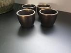 4 brons kleurige bloempotjes, Tuin en Terras, Bloempotten, Ophalen, Rond, Aardewerk, Binnen