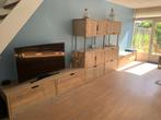 Robuuste wandmeubel van steigerhout en aluminium buizen, Ophalen, Met deur(en), Zo goed als nieuw, 200 cm of meer