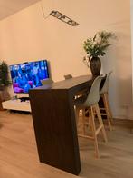 Walnoot bartafel met stoelen - 180x60 cm, Ophalen of Verzenden, Gebruikt, Inclusief barstoelen
