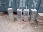 4 stuks Beton poer 20x20x60cm antraciet, gebruikt, Ophalen, Gebruikt, 250 cm of meer