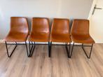 4x eetkamer stoel cognac bruin kuipstoelen, Huis en Inrichting, Stoelen, Ophalen, Zo goed als nieuw, Bruin, Vier