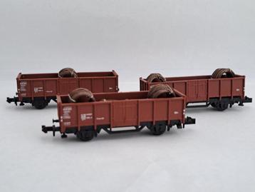 N spoor 3 stuks Minitrix 51 3529 00 open goederenwagon met r beschikbaar voor biedingen