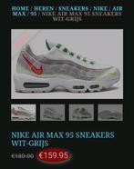Nike Air Max 95 wit grijs 47,5, Wit, NIKE, Ophalen of Verzenden, Sneakers of Gympen