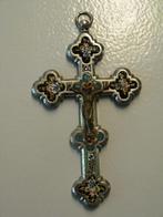Kruisbeeldje met micro-mozaïek. Een Italiaans crucifix, Ophalen of Verzenden, Gebruikt, Overige typen, Christendom | Katholiek