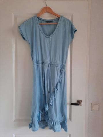 Twoday Lichtblauwe Tencel Zomerjurk Korte Mouwen Maat S 36 beschikbaar voor biedingen