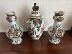 Set vazen Delft Polychroom Holland Handwerk zeer mooi!, Antiek en Kunst, Antiek | Vazen, Ophalen