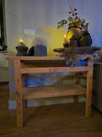 Prachtige houten side table, 50 tot 100 cm, Ophalen of Verzenden, Zo goed als nieuw, Overige houtsoorten