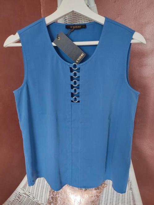 Nieuw - Supertrash top blauw np €80 - mt s, Kleding | Dames, Tops, Nieuw, Maat 36 (S), Blauw, Zonder mouw, Verzenden