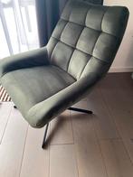 Fauteuil donker (mos) groen draaibaar, Huis en Inrichting, Fauteuils, Ophalen, 75 tot 100 cm, Zo goed als nieuw, Stof