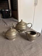 Antiek Tinnen Theeservies - 3 Delig, Antiek en Kunst, Antiek | Tin, Ophalen of Verzenden