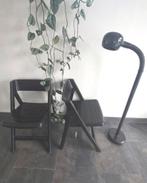 2 vintage Flair Plaisir Jaren 70 kunststof klapstoelen retro, Kunststof, Gebruikt, Twee, Zwart