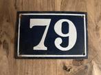 Vintage Emaille Huisnummer 79, Ophalen of Verzenden