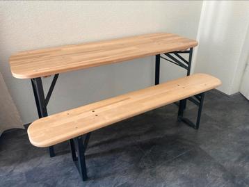 Kinder tuinbank tafel biertafel hout mat zwart beschikbaar voor biedingen