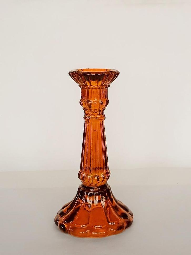 Kandelaar Persglas Vintage, Antiek en Kunst, Antiek | Kandelaars, Glas, Ophalen of Verzenden