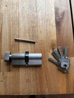 Cilinderslot 80mm met draaiknop en 5 sleutels, Doe-het-zelf en Verbouw, Hang- en Sluitwerk, Ophalen of Verzenden, Zo goed als nieuw