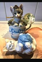 2 poezenbeeldjes, Verzamelen, Ophalen of Verzenden, Zo goed als nieuw, Dier