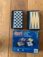 4-in-1 Magnetisch Reisspel - Schaak, Dam, Solitaire, Backgam, Hobby en Vrije tijd, Gezelschapsspellen | Bordspellen, Een of twee spelers