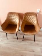 2x Velvet Eetkamerstoelen | Ginger / licht bruin, Huis en Inrichting, Stoelen, Ophalen, Zo goed als nieuw, Bruin