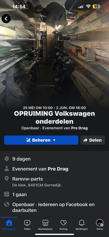 OPRUIMING volkswagen vw onderdelen