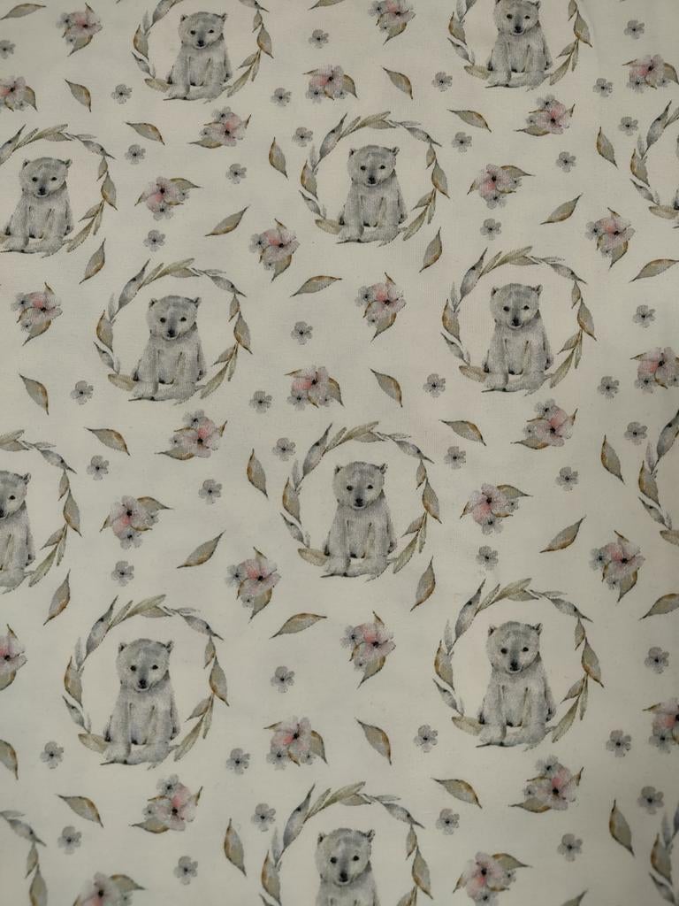 Tricot katoen beertjes, Hobby en Vrije tijd, Stoffen en Lappen, Ophalen of Verzenden