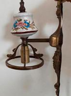 Antiek Muurlampje met Keramiek Kap, Ophalen of Verzenden, Keramiek of Aardewerk