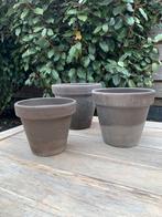 3 terracotta plantenpotten kruiden plantenpot taupe *HIT*, Tuin, Rond, Gebruikt, Minder dan 60 cm
