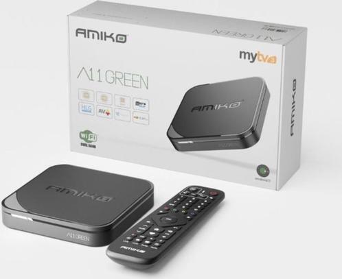 Amiko A11 Green 4K UHD Streaming Box | Android 11 - 2GB DDR, Audio, Tv en Foto, Mediaspelers, Nieuw, Zonder harde schijf, USB 2.0