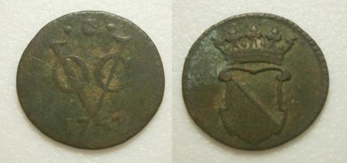 Utrecht VOC ½ Duit 1753, Postzegels en Munten, Munten | Nederland, Losse munt, 1 cent, Vóór koninkrijk, Ophalen of Verzenden