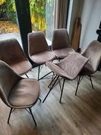 6x Kick Kuipstoelen Velvet Taupe, Huis en Inrichting, Stoelen, Ophalen, Gebruikt, Bruin, Metaal
