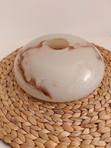 Lampenkap glas vintage beige bruin creme  beschikbaar voor biedingen
