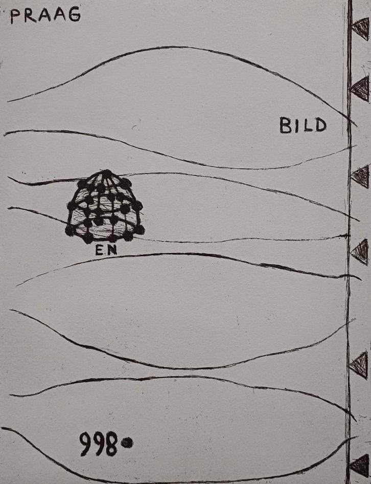 Reinier Lucassen – Prg Bild2 998 - gesigneerde ets, Antiek en Kunst, Kunst | Etsen en Gravures, Ophalen of Verzenden