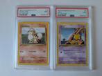Growlithe en Abra First Edition PSA 9, Ophalen of Verzenden, Zo goed als nieuw, Meerdere kaarten