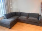 WOOOD hoekbank Thomas donkergrijs ribstof verlenging links, Huis en Inrichting, Ophalen, Zo goed als nieuw