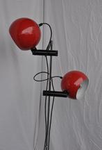 Vintage vloerlamp | dubbele bollamp | Staande lamp | Rood, Huis en Inrichting, Lampen | Vloerlampen, Metaal, Ophalen of Verzenden