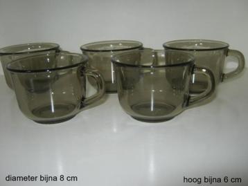 arcoroc rookglas kopjes, koffiekopjes, b.v. espresso koffie beschikbaar voor biedingen