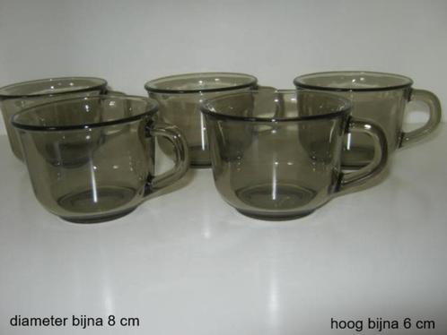 arcoroc rookglas kopjes, koffiekopjes, b.v. espresso koffie, Huis en Inrichting, Keuken | Servies, Zo goed als nieuw, Kop(pen) en/of Schotel(s)