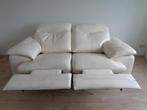 Wit leren elektrisch bedienbare 2 zits relaxbank, Ophalen, Gebruikt, 150 tot 200 cm, Tweepersoons