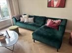 Bankstel met chaises longues 4x6 sofa flessengroen., Huis en Inrichting, Ophalen, Zo goed als nieuw, Stof