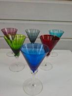 Set van 6 murano glazen met gedraaide poot, Ophalen of Verzenden